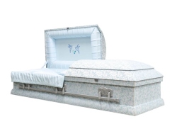 Cloth-covered Casket: 419 Arlington Blue - ECL Fiberglass