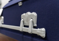 Cloth-covered Casket: 70 Navy - Exterior detail - ECL Fiberglass