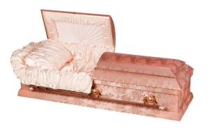 419 Arlington Pink Cloth Casket - available from ECL Fiberglass