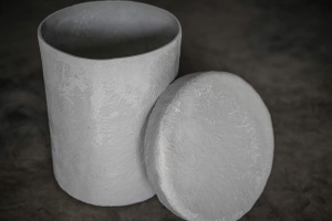 Round Fiberglass Urn Vaults are available in two sizes. Shown here is the large vault: 17.5" OD x 12.5" deep.