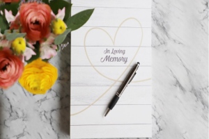 Memorial Stationery from ECL Fiberglass: Gold heart book