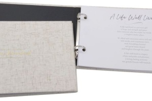 Memorial Stationery from ECL Fiberglass: Guest Book Mini Linen