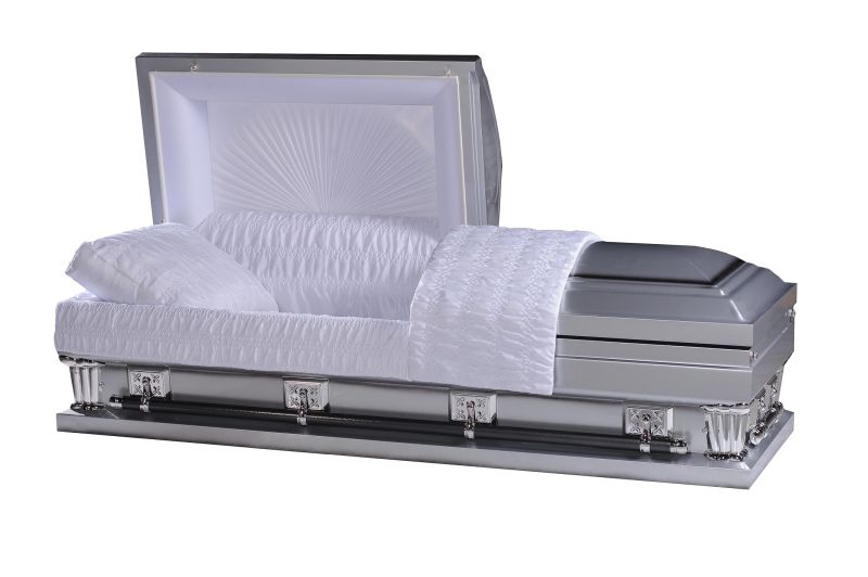 18710 Silver Oversized Steel Casket - available from ECL Fiberglass