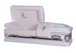 18501 White Rose Steel Casket - available from ECL Fiberglass