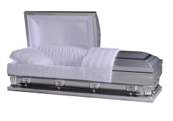 18710 Silver Oversized Steel Casket - available from ECL Fiberglass