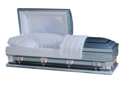 18712 Blue Oversized Steel Casket - available from ECL Fiberglass