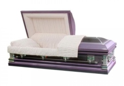 18915 Purple Square Steel Casket - available from ECL Fiberglass