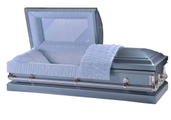 21511 Blue Square Steel Casket - available from ECL Fiberglass