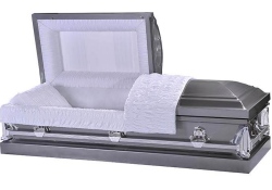 21541 D Silver Steel Casket - available from ECL Fiberglass