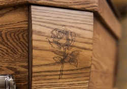 Wood Casket 501 Rose Ashton - Exterior detail - ECL Fiberglass