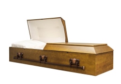 Wood Casket 528 Autumn Walnut Poplar - ECL Fiberglass