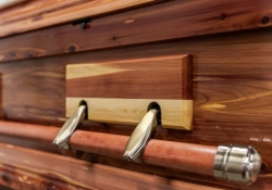 Wood Casket NL21 Cedar - Exterior detail - ECL Fiberglass