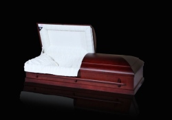 526 Norway Mahogany Poplar Wood Casket - available from ECL Fiberglass