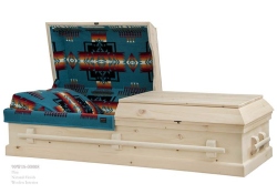 Personalized - Pine Wood Casket with Natural Finish "Pendleton"  - available from ECL Fiberglass