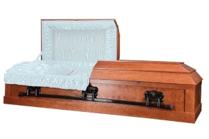 420PC - Birch with Satin Finish and Crepe Interior - Wood Casket available from ECL Fiberglass